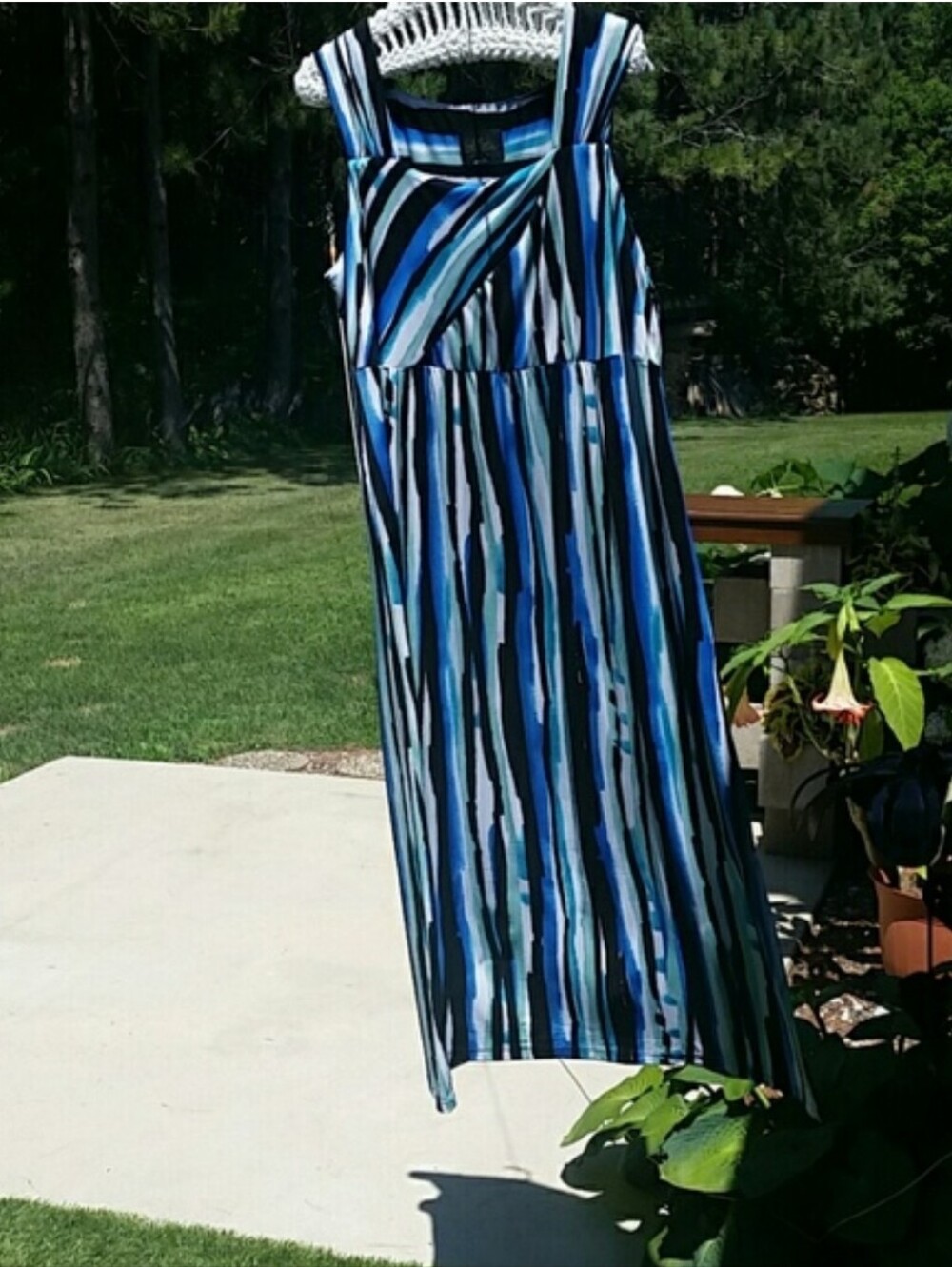 Vintage Bob Mackie Wearable Art Watercolor Striped Mqxi Dress